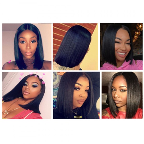 13x3 Straight Bob Front Wig Top Quality Natural Hair Line - Bellaweave